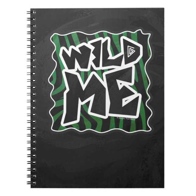 Carnet Wild Me vert et noir zèbre modèle (Devant)