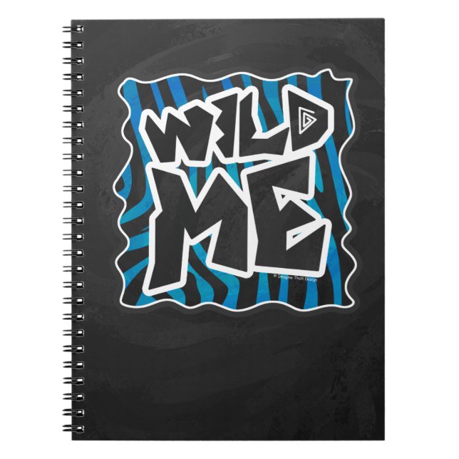 Carnet Wild Me Zebra Noir et Bleu (Devant)