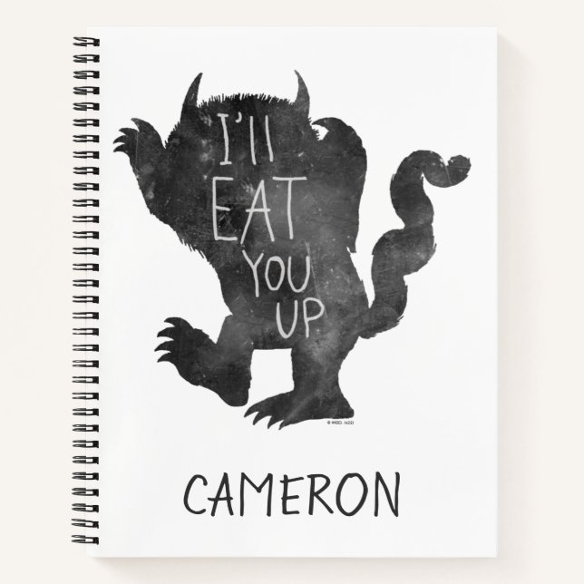 Carnet Wild Thing | Je vais te manger | Ajoute ton nom (Devant)
