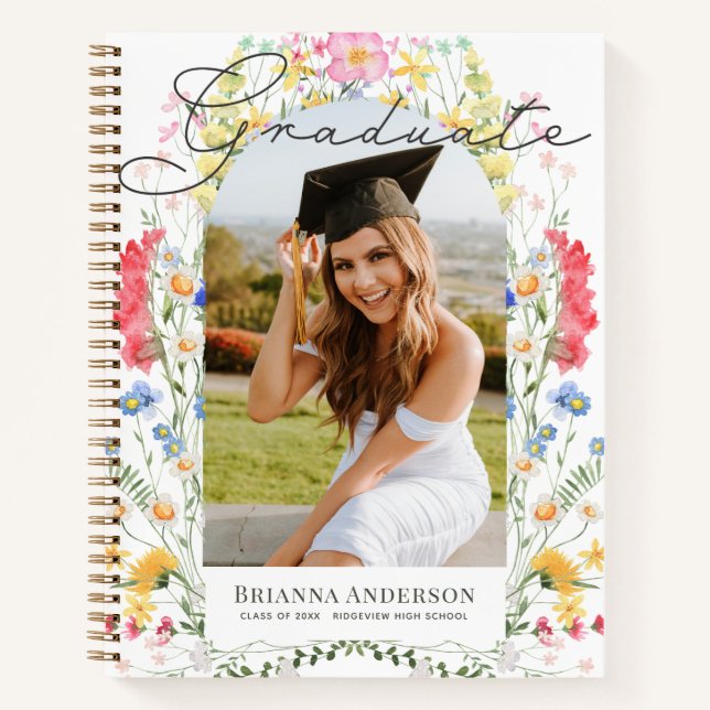Carnet Wildflower Arch Photo Graduation Guest Book (Devant)