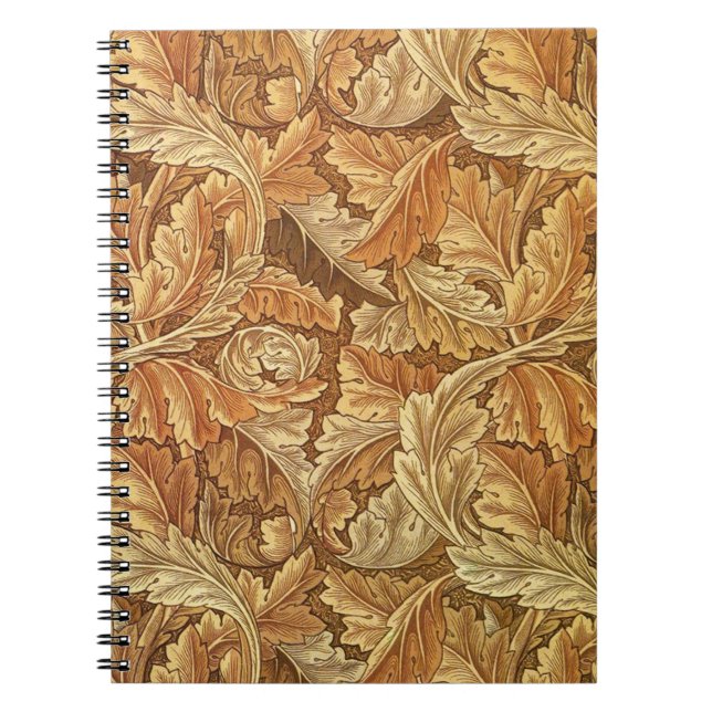Carnet William Morris Acanthe Brun Feuilles d'Automne (Devant)