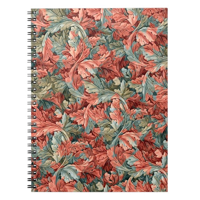Carnet William Morris Acanthe Rouille Rouge Sauge Vert (Devant)