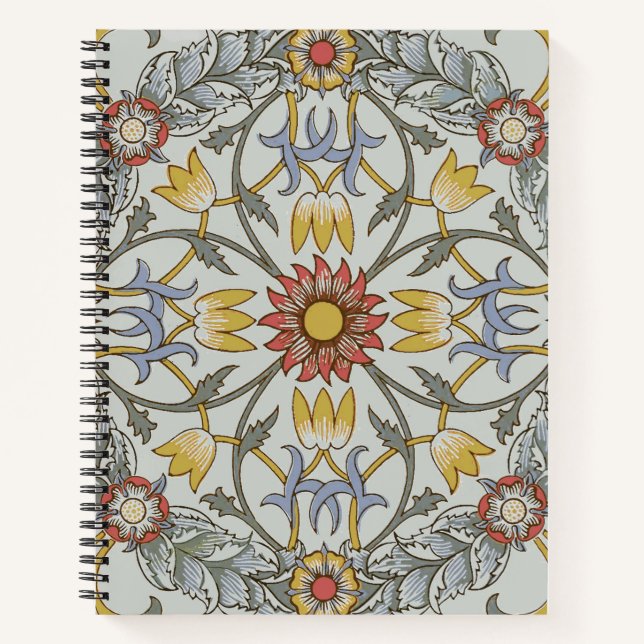 Carnet William Morris Floral Circle Flower Illustration (Devant)