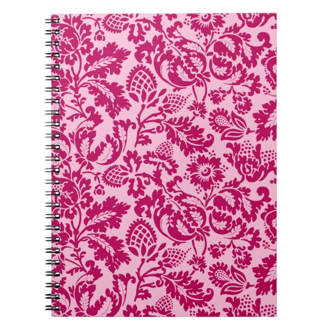 Carnet William Morris Floral Damask, Fuchsia et Pink (Devant)
