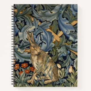 Carnet William Morris Forest Rabbit Floral Art Nouveau
