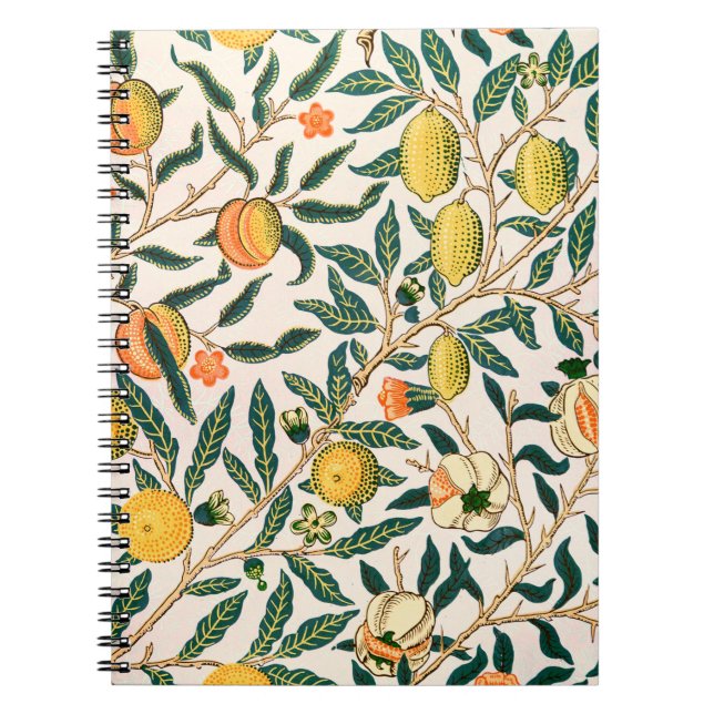Carnet William Morris Fruit grenade Ornement blanc (Devant)