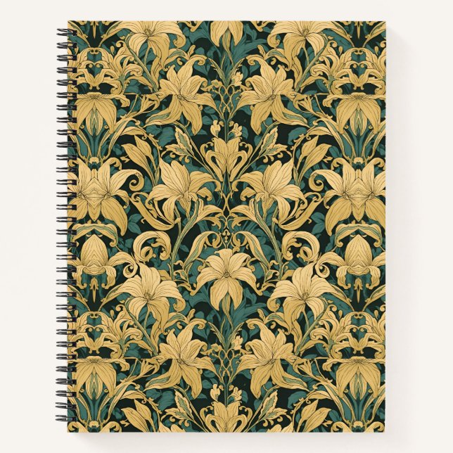 Carnet William Morris Golden Lily Vintage Préraphaélite (Devant)