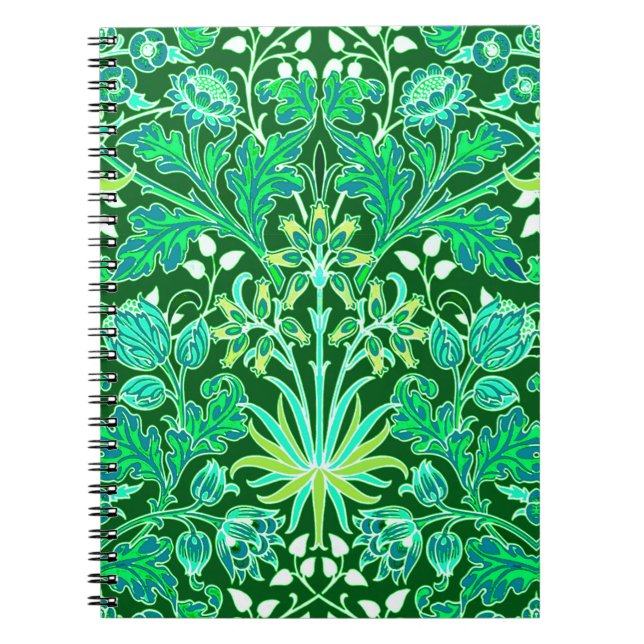 Carnet William Morris Hyacinth Imprimer, Emerald Green (Devant)