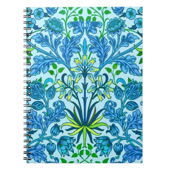 Carnet William Morris Hyacinth Print, Cerulean Blue (Devant)