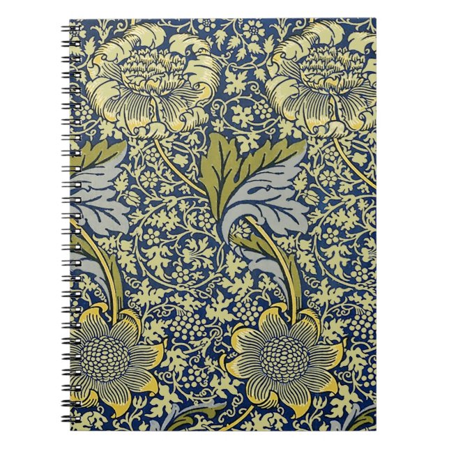 Carnet William Morris Kennet Fond d'écran Floral Bleu (Devant)