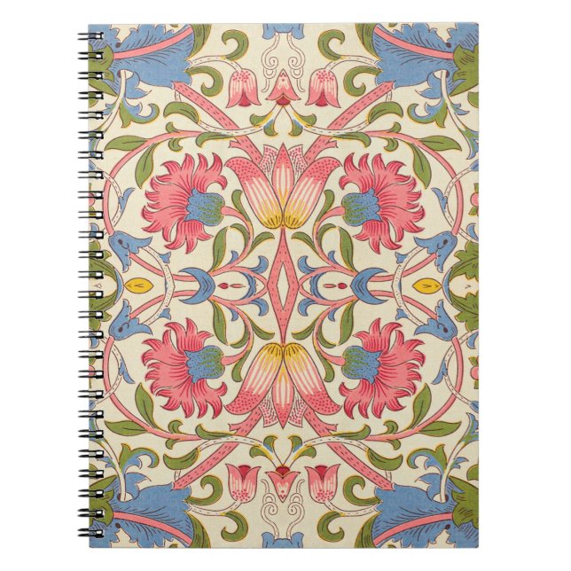 Carnet William Morris Lodden Motif Floral Pastel  (Devant)
