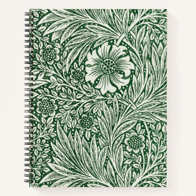 Carnet william morris marigold vert floral fleur (Devant)