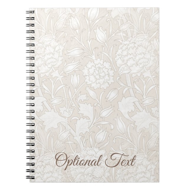 Carnet William Morris Motif Floral à Sepia (Devant)