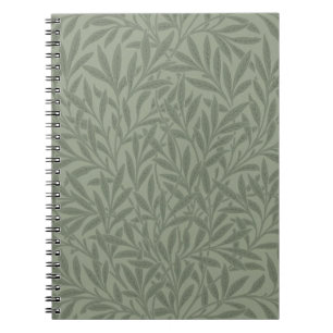 Carnet William Morris Motif Saule Antique Vert Sauge