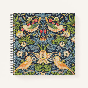 Carnet William Morris Strawberry Thief Motif floral