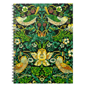 Carnet William Morris Strawberry Thief Vert Et Orange