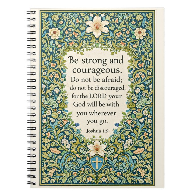 Carnet William Morris style floral and scripture (Devant)