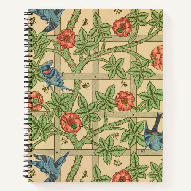 Carnet William Morris Trellis Design classique de papier  (Devant)