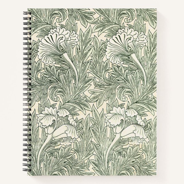 Carnet William Morris Tulip Wallpaper Classic Green (Devant)