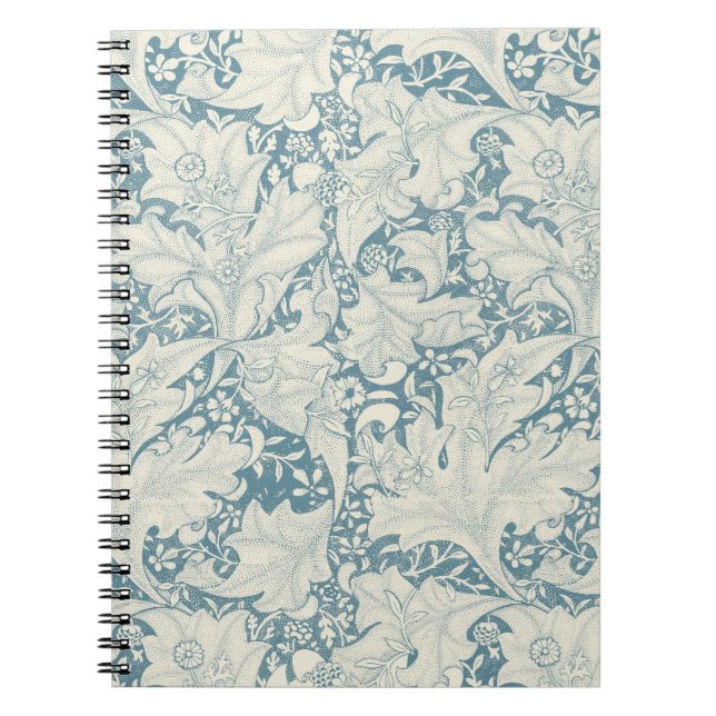 Carnet William Morris Wallflower bleu damas floral (Devant)