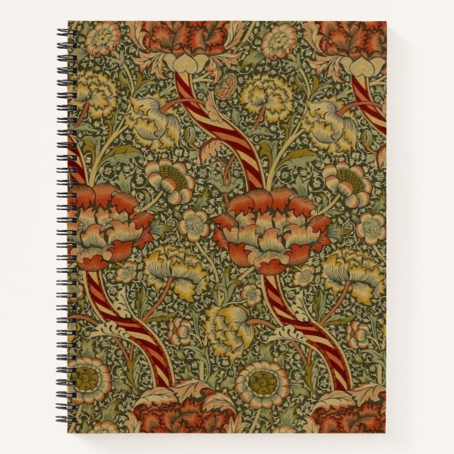 Carnet William Morris Wandle Anglais Floral Damask Design (Devant)
