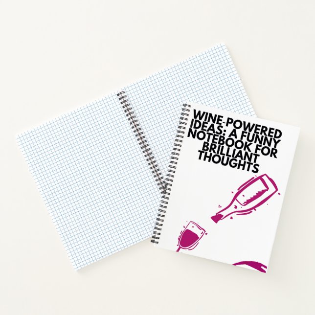 Carnet Wine‑Powered Ideas – Funny Notebook for Brilliant  (Intérieur)