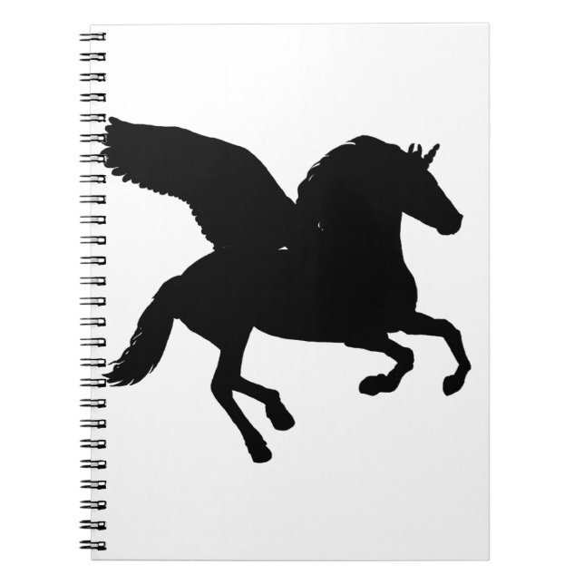 Carnet Winged Unicorn Silhouette (Devant)