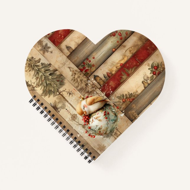 Carnet Winter Cottage Woodland Forest Bird (Devant)