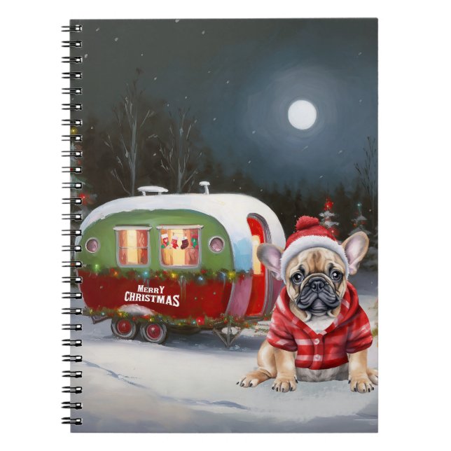 Carnet Winter French Bulldog Caravan Christmas Adventure (Devant)