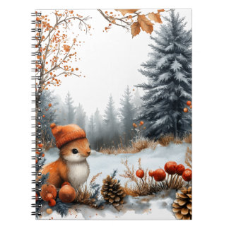 Carnet Winter Squirrel in Frosted Forest