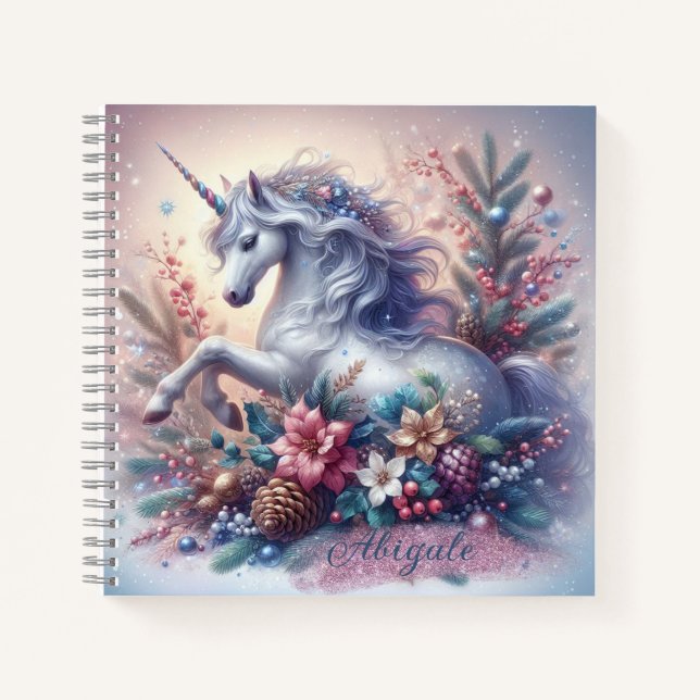 Carnet Winter Unicorn Magique Scène 5 - Personnaliser (Devant)