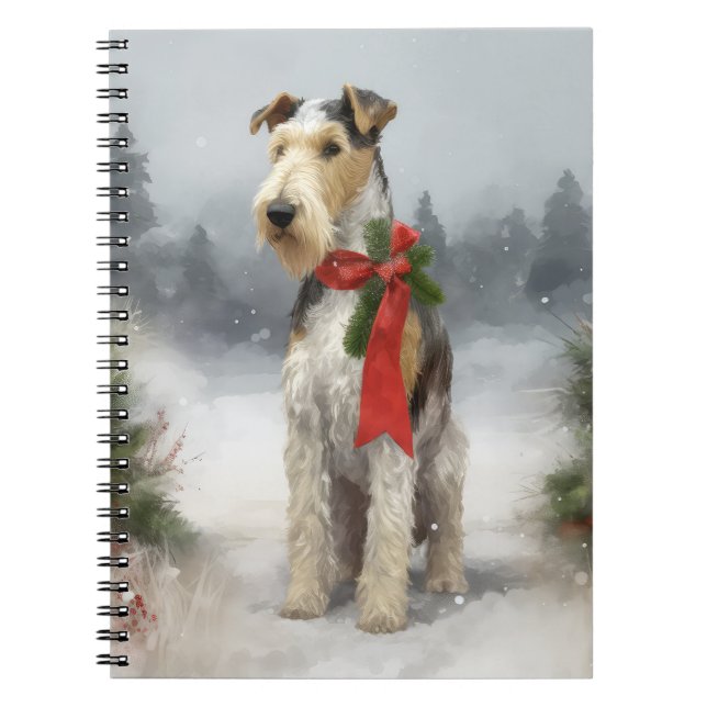 Carnet Wirefox Terrier Chien de Noël de neige (Devant)