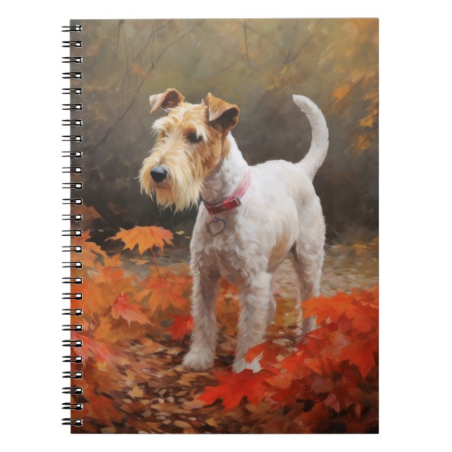 Carnet Wirefox Terrier en automne Leaves automne Inspire (Devant)