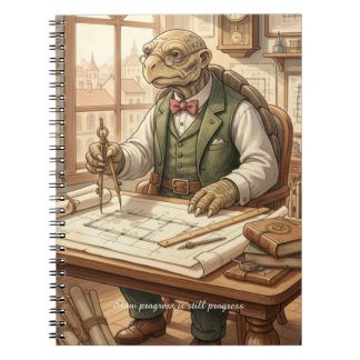 Carnet Wise Turtle Architect Vintage Watercolor Academic 