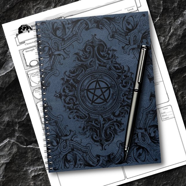 Carnet Witchery Flourish | Dusty Blue Imaginaire Pentacle (Créateur téléchargé)