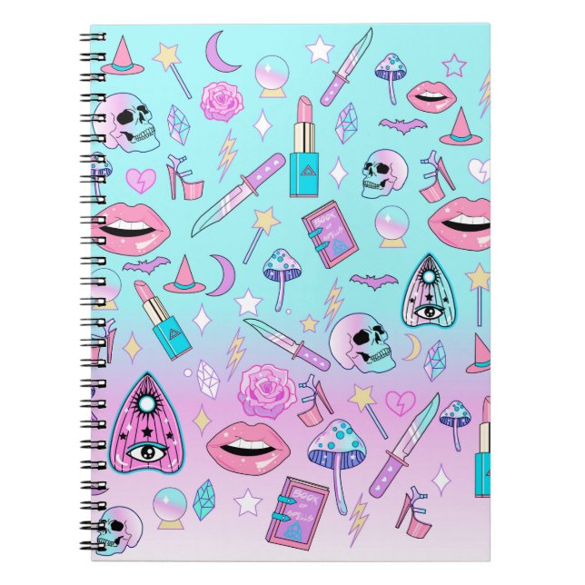 Carnet Witchy Pastel Goth Girly Déplaisant Cute Kawaii (Devant)