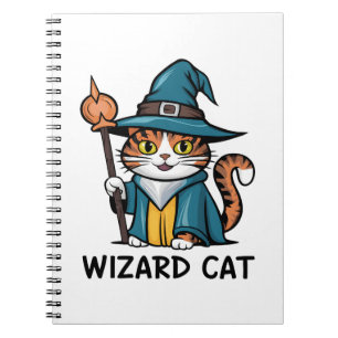 Carnet Wizard Chat avec étoiles amoureux des chats magiqu