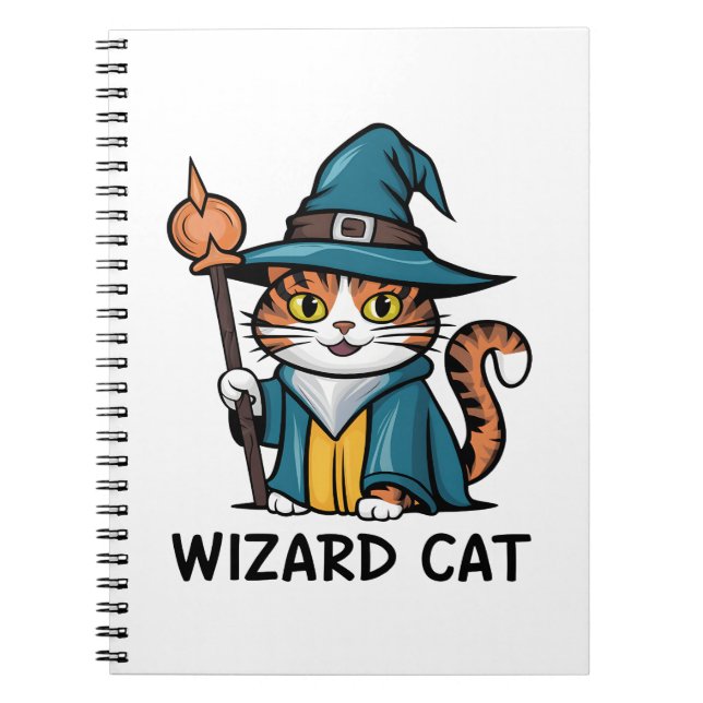 Carnet Wizard Chat avec étoiles amoureux des chats magiqu (Devant)
