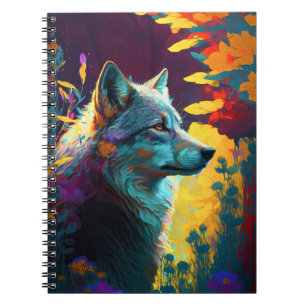 Carnet Wolf Animal Portrait Peinture Faune En Plein Air