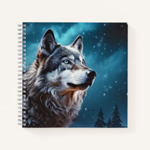 Carnet Wolf Animal Wilderness Mur Art coloré