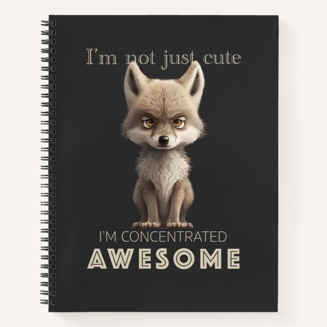 Carnet Wolf Concentré Awesome mignon adorable drôle (Devant)