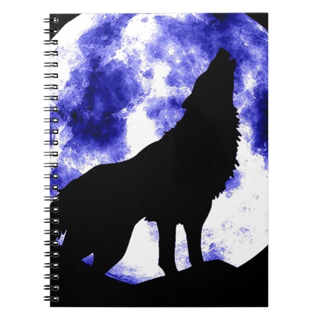 Carnet Wolf Howling à Moon (Devant)