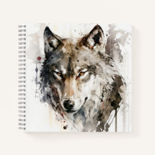 Carnet Wolf Portrait Animal Peinture Forêt faunique