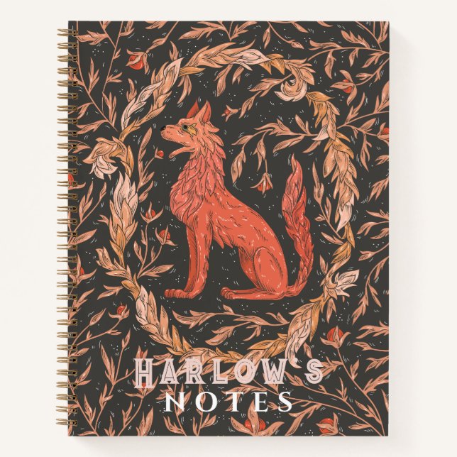 Carnet Wolf/Renard comme la créature mythique Rouge (Devant)