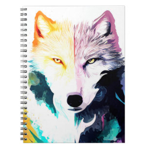 Carnet Wolf Wild Nature Animal Couleur Art Peinture