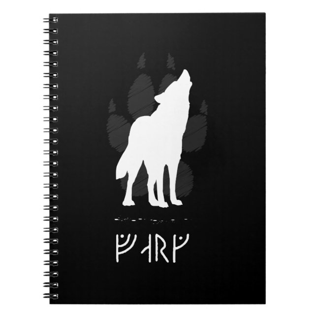Carnet Wolf with viking runes (Devant)