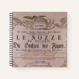 Carnet Wolfgang Amadeus Mozart avec signature Figaro