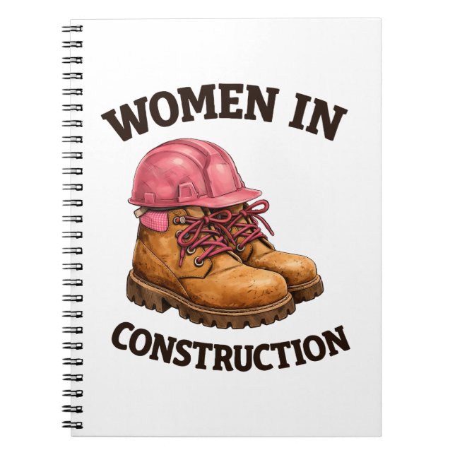 Carnet Women in Construction Work Boots and Hard Hat (Devant)