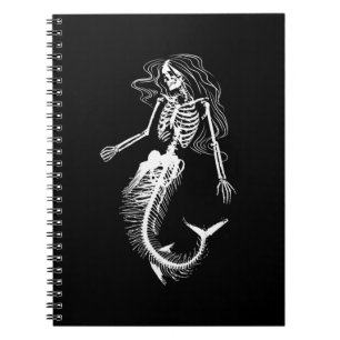 Carnet Womens Funny Halloween Mermaid Skeleton