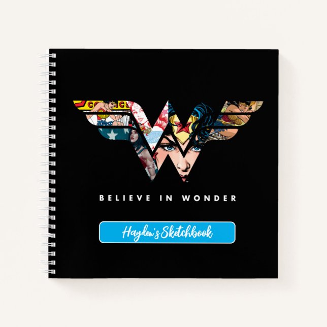 Carnet Wonder Woman "Believe In Wonder" Dessin Collage (Devant)